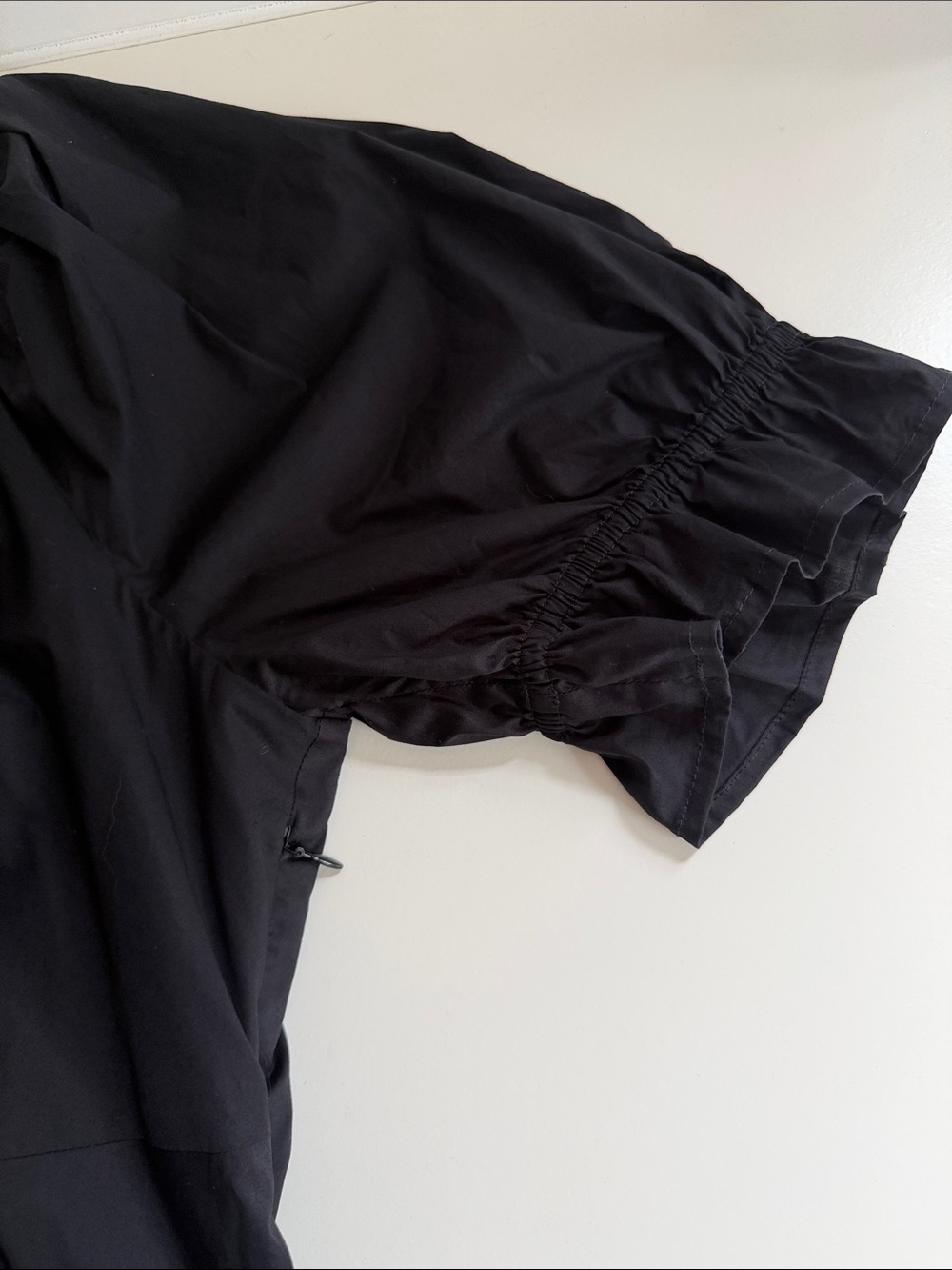 Hill House Black Puff-Sleeve Midi Dress with Gathered Waist - Picture 11 of 12